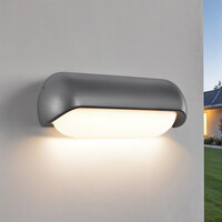 Utomhusvägglampa Zach - svart med integrerad LED