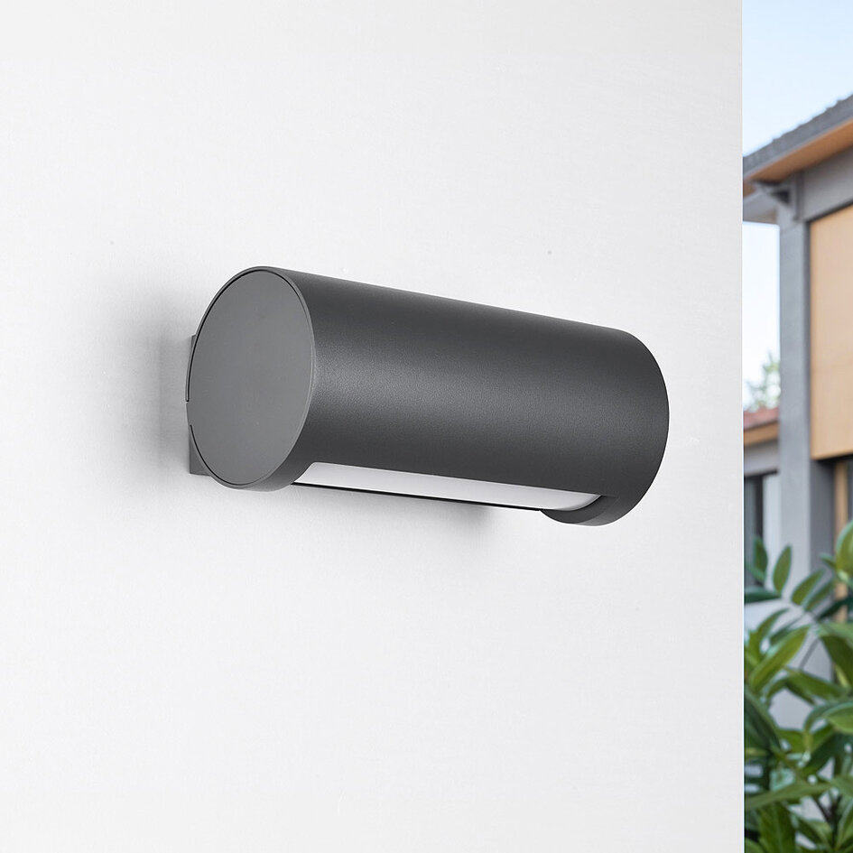 Utomhusvägglampa Willus - antracit med integrerad LED