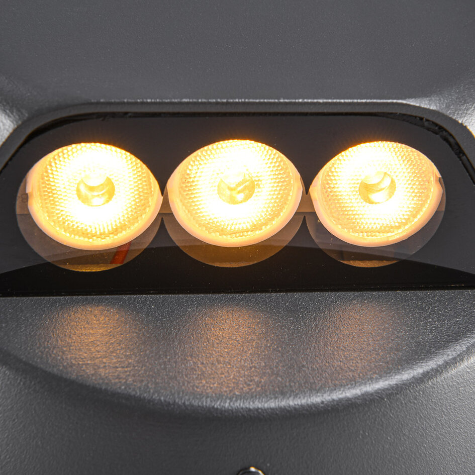 Rund utomhusvägglampa Geoffrey - svart med integrerad LED