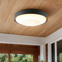 Utomhustaklampa Landon - svart med integrerad LED