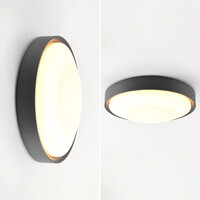 Dimbar utomhusvägglampa Buz - svart med integrerad LED