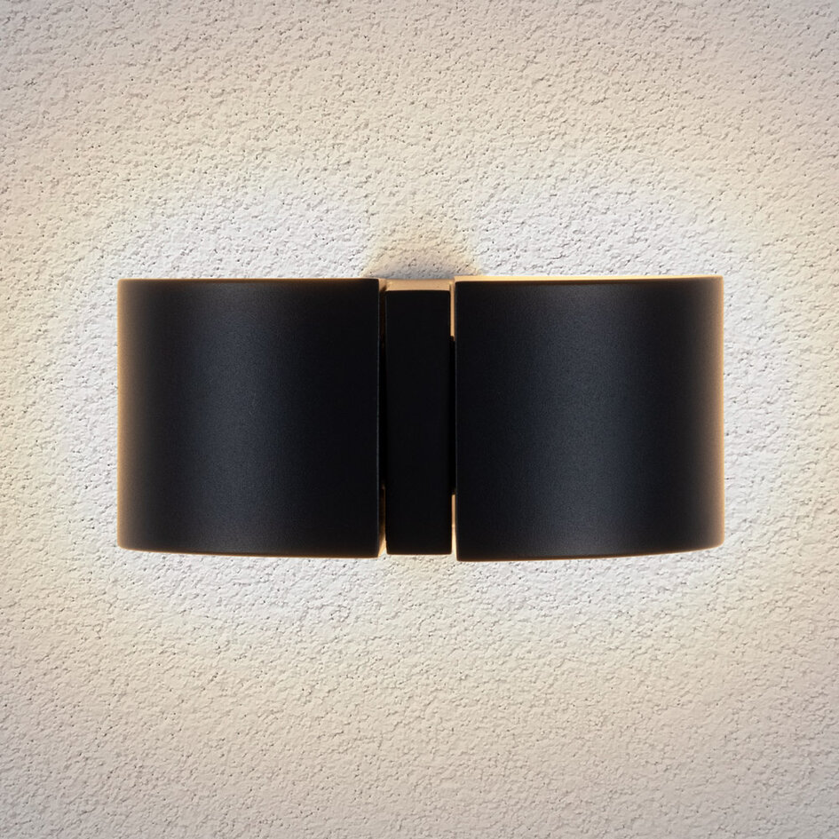 Justerbar utomhusvägglampa Xanthe - antracit med integrerad LED