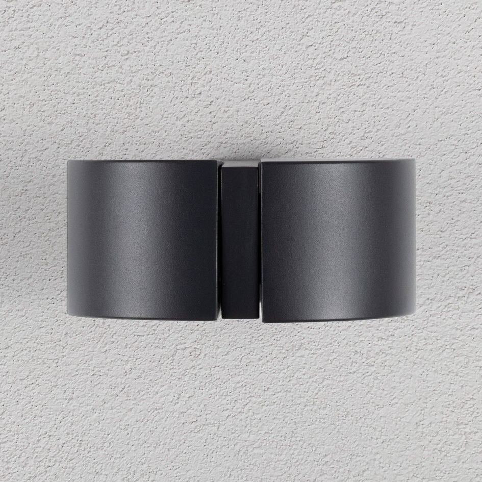 Justerbar utomhusvägglampa Xanthe - antracit med integrerad LED