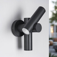 Vridbar utomhusvägglampa Thekla - antracit med integrerad LED