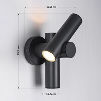 Vridbar utomhusvägglampa Thekla - antracit med integrerad LED