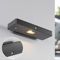 Kompakt solcellsdriven utomhusvägglampa med sensor Nero
