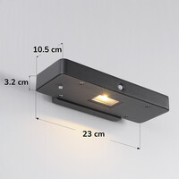 Kompakt solcellsdriven utomhusvägglampa med sensor Nero