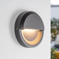 Rund utomhusvägglampa Milano - antracit med integrerad LED