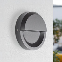 Rund utomhusvägglampa Milano - antracit med integrerad LED