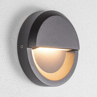 Rund utomhusvägglampa Milano - antracit med integrerad LED