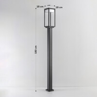 Stående utomhuslampa Charles - 180 cm antracit med integrerad LED