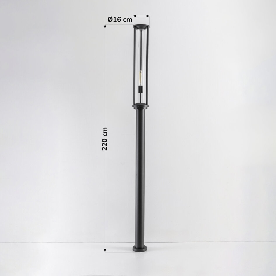 Stående utomhuslampa Sergio - 220 cm antracit