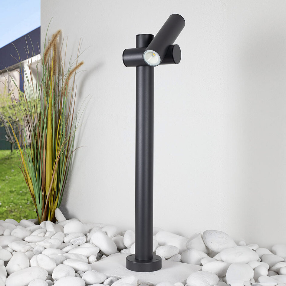 Justerbar stående utomhuslampa Thesa - antracit med integrerad LED