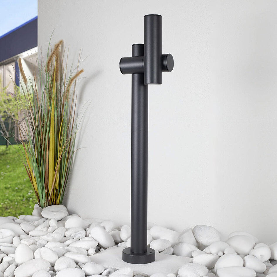 Justerbar stående utomhuslampa Thesa - antracit med integrerad LED
