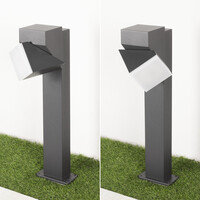 Stående utomhuslampa Elpida med vinkelbar spotlight - antracit med integrerad LED