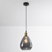 1-ljus taklampa Verona smoke - droppe jämnt glas