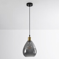 1-ljus taklampa Verona smoke - droppe jämnt glas