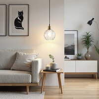 Pendellampa Verona - transparent glas, rund kula