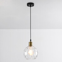 Pendellampa Verona - transparent glas, rund kula
