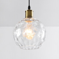 Pendellampa Verona - transparent glas, rund kula