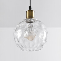 Pendellampa Verona - transparent glas, rund kula