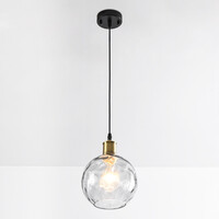 Pendellampa Lotte med glas och kupad detalj