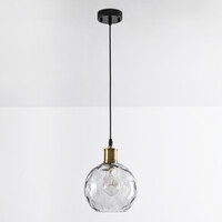 Pendellampa Lotte med glas och kupad detalj