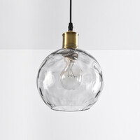 Pendellampa Lotte med glas och kupad detalj