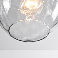 Pendellampa Lotte med glas och kupad detalj