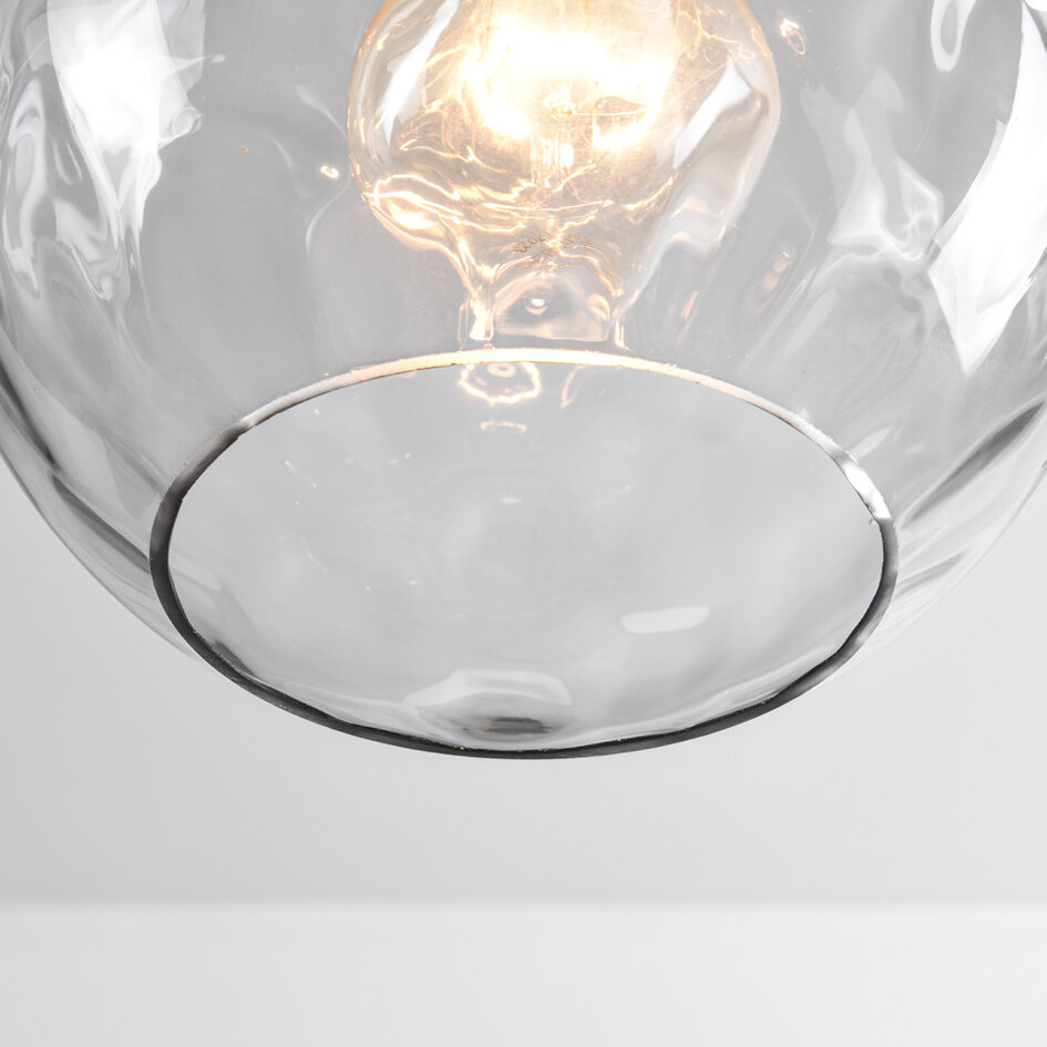 Pendellampa Lotte med glas och kupad detalj