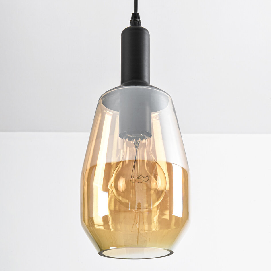 Pendellampa Mala med avlångt glas - amber