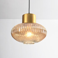 Pendellampa Imara med amberfärgat glas