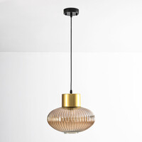 Pendellampa Imara med amberfärgat glas