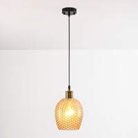 Pendellampa Lana med amberfärgat glas - variant 1