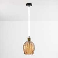 Pendellampa Lana med amberfärgat glas - variant 1