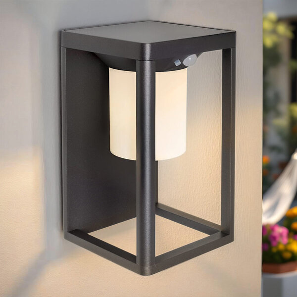 Solcells vägglampa för utomhusbruk med sensor Bianca