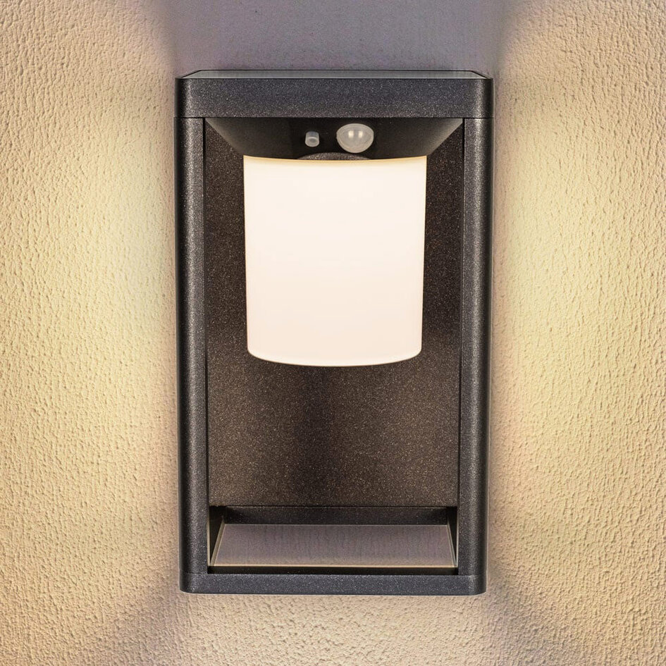 Solcellsvägglampa för utomhusbruk med sensor Bianca