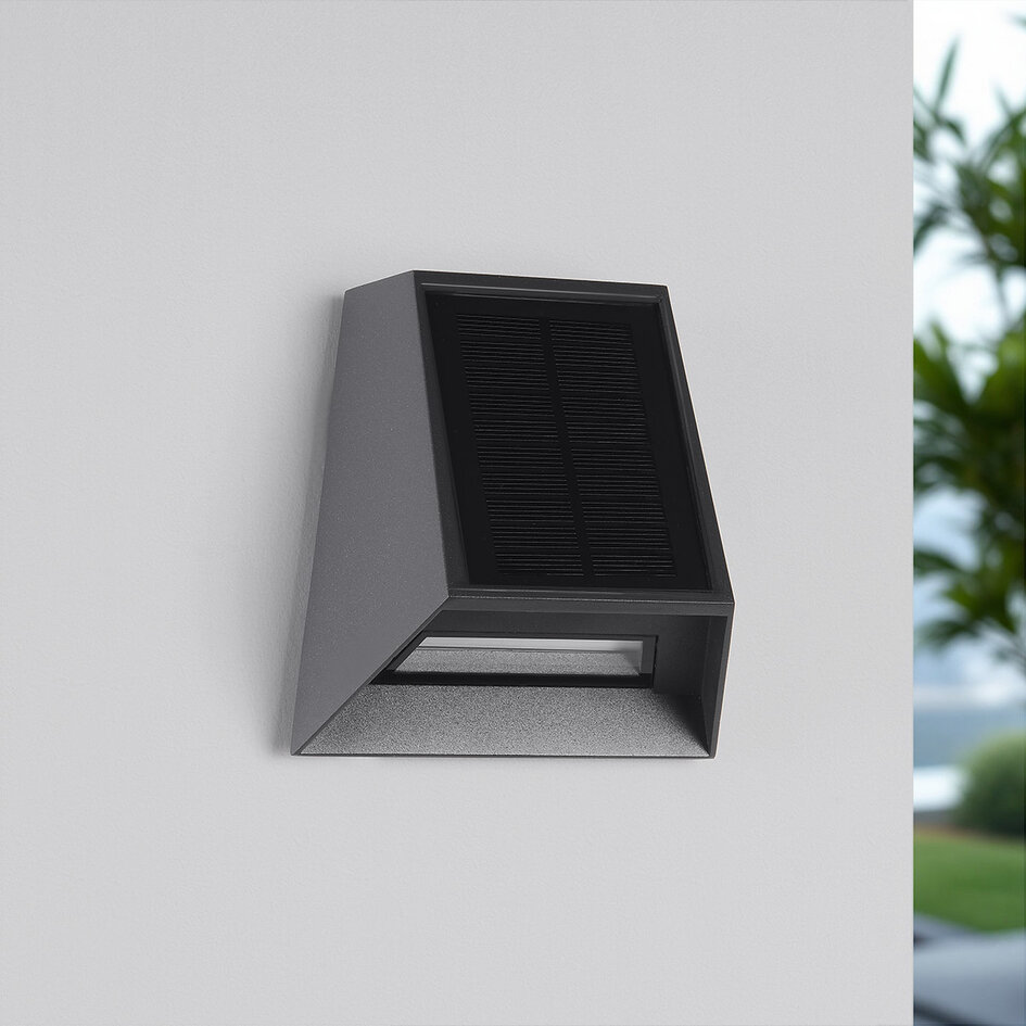 Solcellsvägglampa för utomhusbruk med sensor Sonia
