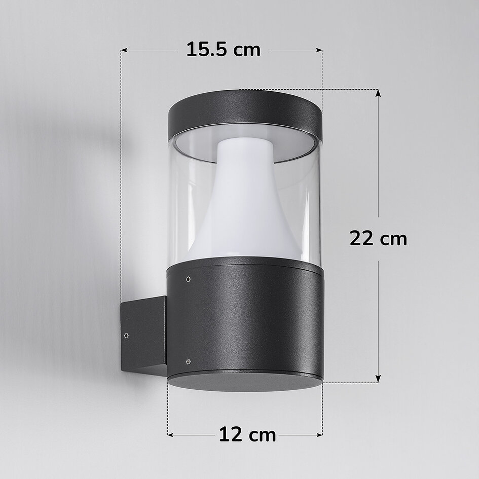 Solcellsvägglampa för utomhusbruk Brielle