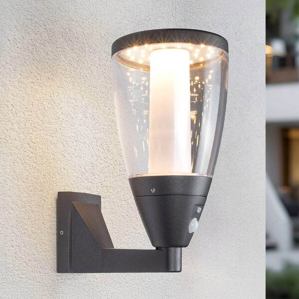 Solar utomhusvägglampa med sensor Daron