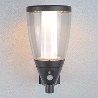Solcellsdriven utomhusvägglampa Daron med sensor - antracit