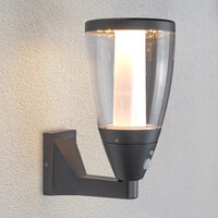 Solcellsdriven utomhusvägglampa Daron med sensor - antracit
