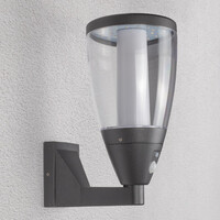 Solcellsdriven utomhusvägglampa Daron med sensor - antracit