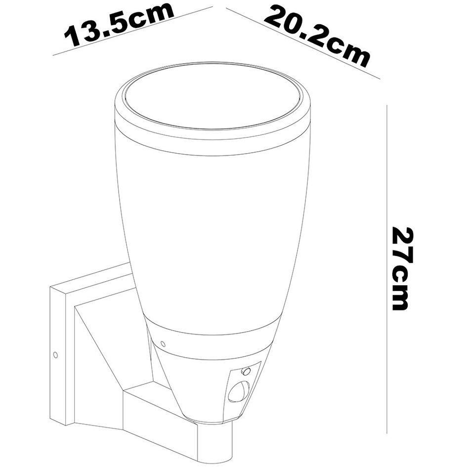 Solcellsdriven utomhusvägglampa Daron med sensor - antracit