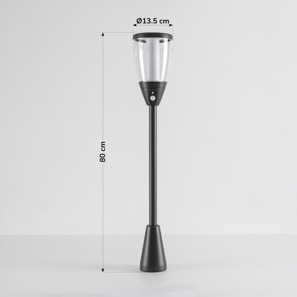 Solcellsdriven stående utomhuslampa med sensor Donni