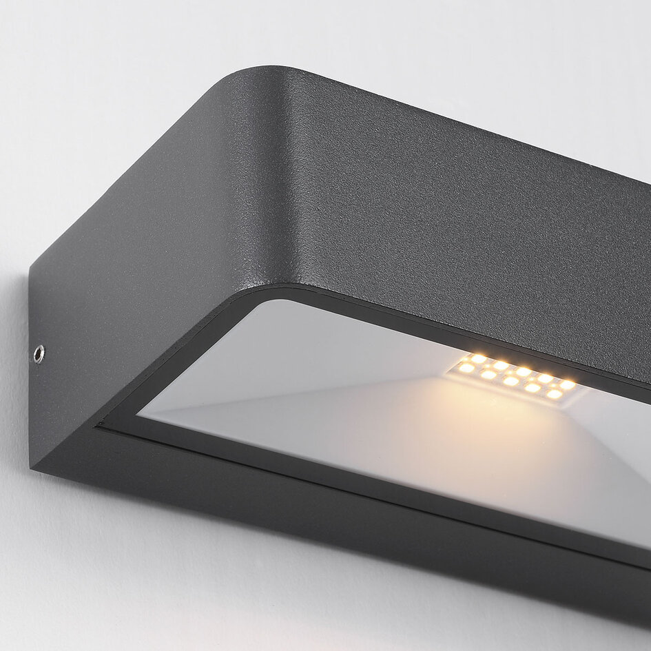 Solcellsdriven utomhusvägglampa Pascale - antracit
