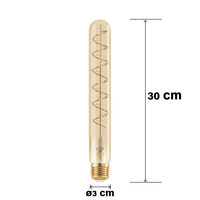E27-rörlampa LED dimbar, amber spiral 30 cm
