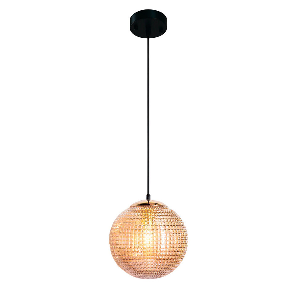 Pendellampa Sila Ø25 cm med räfflat glas - amber