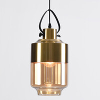 Pendellampa Laure med amberfärgat glas - variant 1