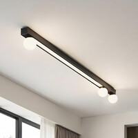 Taklampa Xander med integrerad LED - svart och mjölkvit